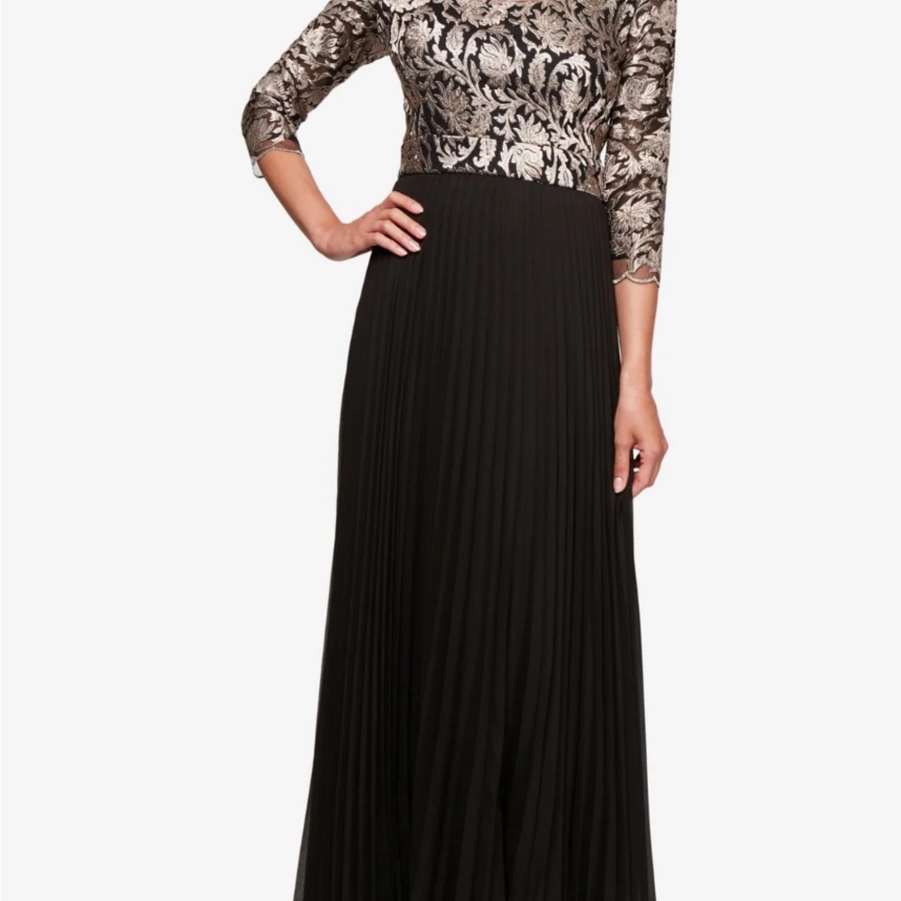 Alex Evenings Embroidered Ball Gown Dress Size 10